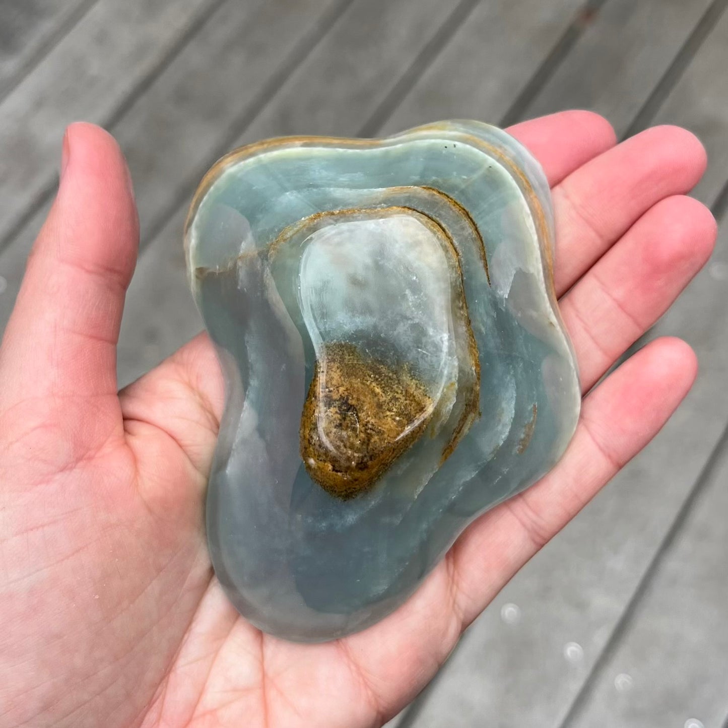Blue Onyx Medium Crystal Bowl - Calm, Peace, Grounding