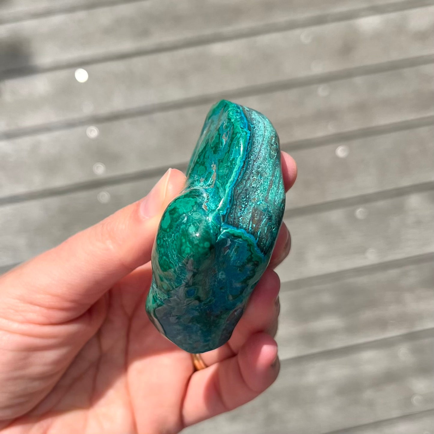 Malachite Chrysocolla Small Polished Crystal - Empowerment, Healing, Balance