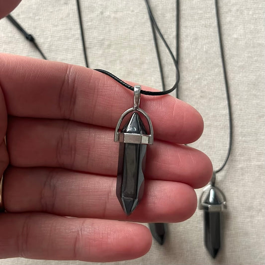 Energy Point Pendant - Hematite