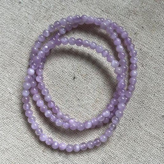 Kunzite 4mm Beaded Bracelet - Emotional Healing