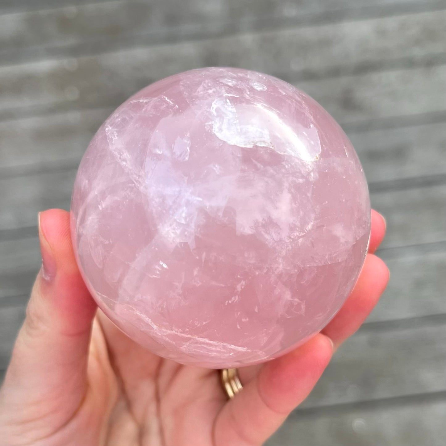Rose Quartz Large Sphere Crystal (IMPERFECT) - Unconditional Love, Emotional Healing
