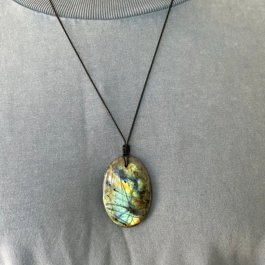 Labradorite Oval Pendant - ONE OF A KIND