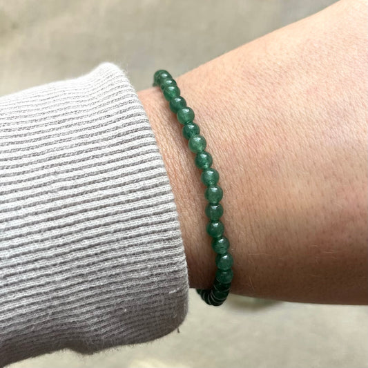 Green Aventurine 4mm Beaded Bracelet - Prosperity