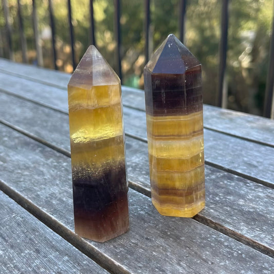 Golden Fluorite Medium Point Crystal - Clarity, Growth