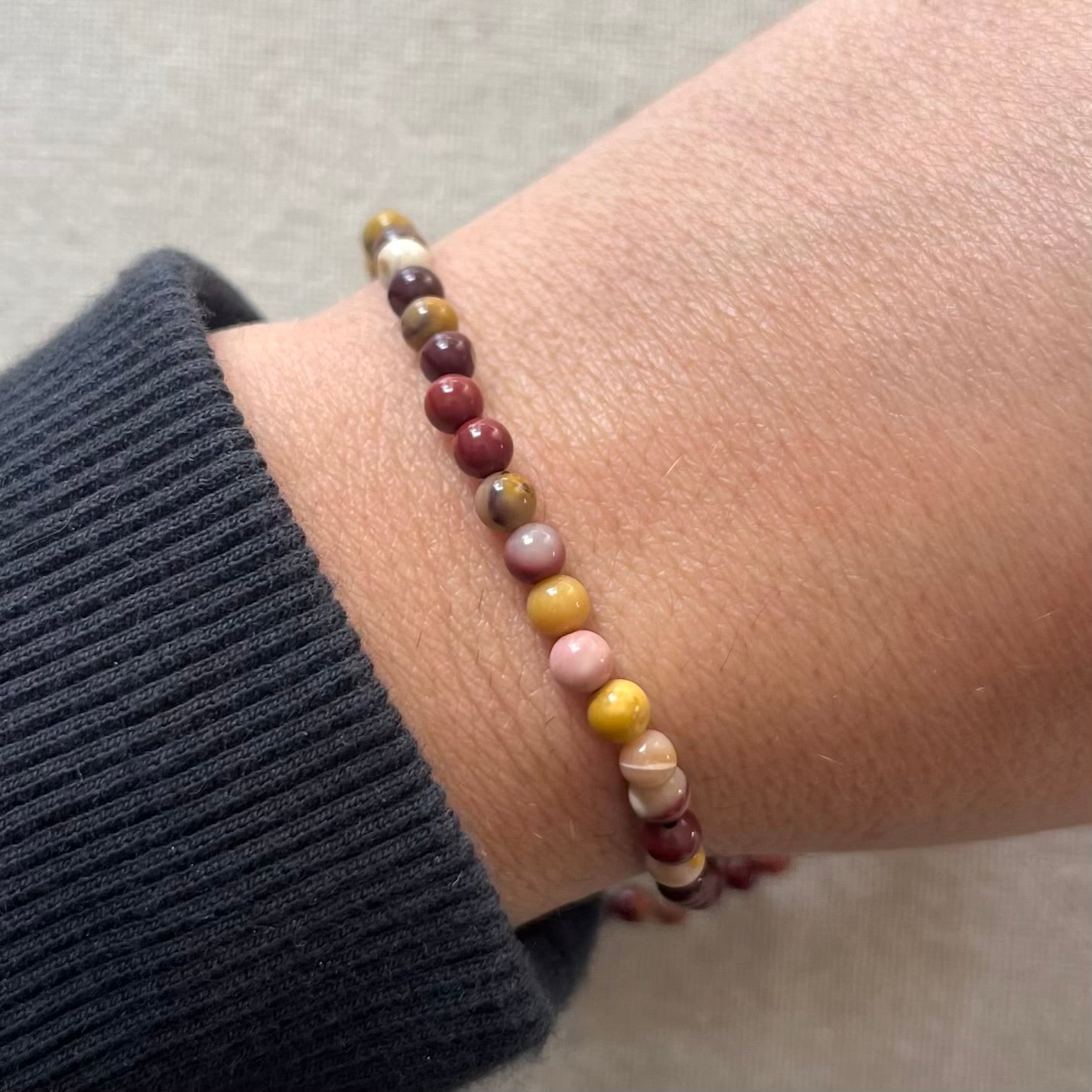 Mookaite 4mm Beaded Bracelet - Strength