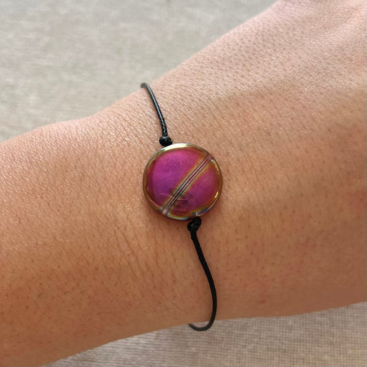 Circle Cord Bracelet - Aura Carnelian