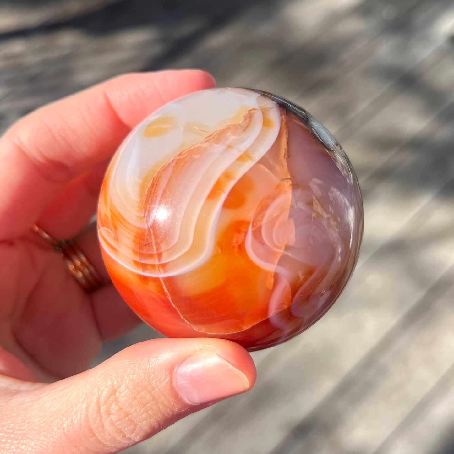 Carnelian Sphere Crystal - Medium
