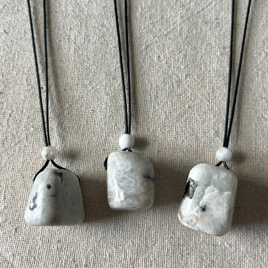 Moonstone Large Polished Stone Pendant - Intuition