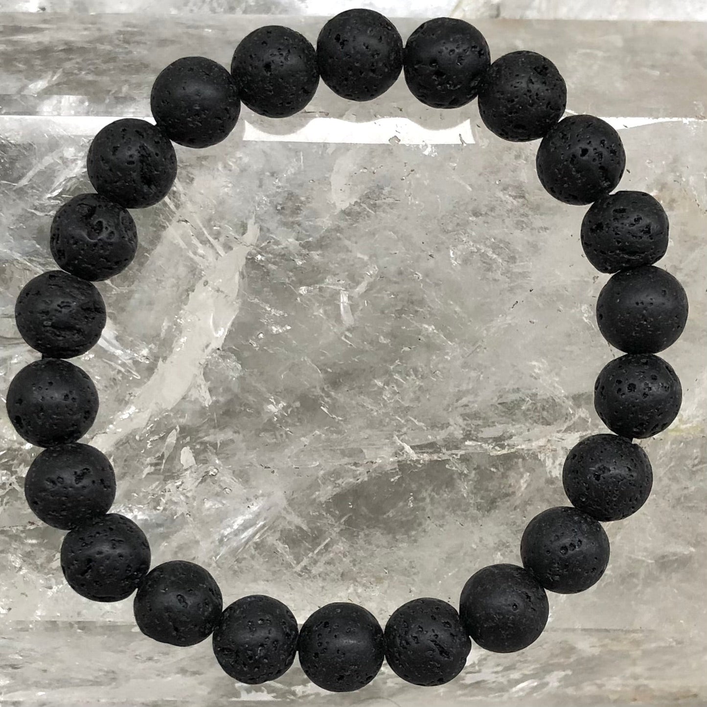 Black Lava Stone Bracelet - Lithos Crystals