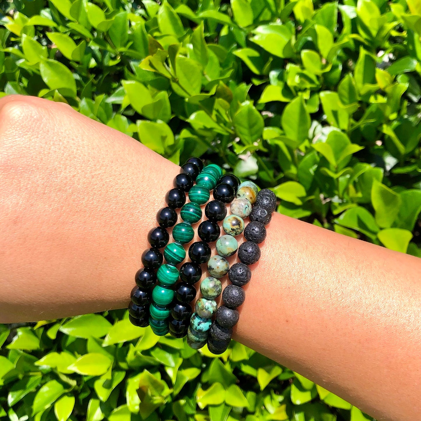 Black Lava Stone Bracelet - Lithos Crystals