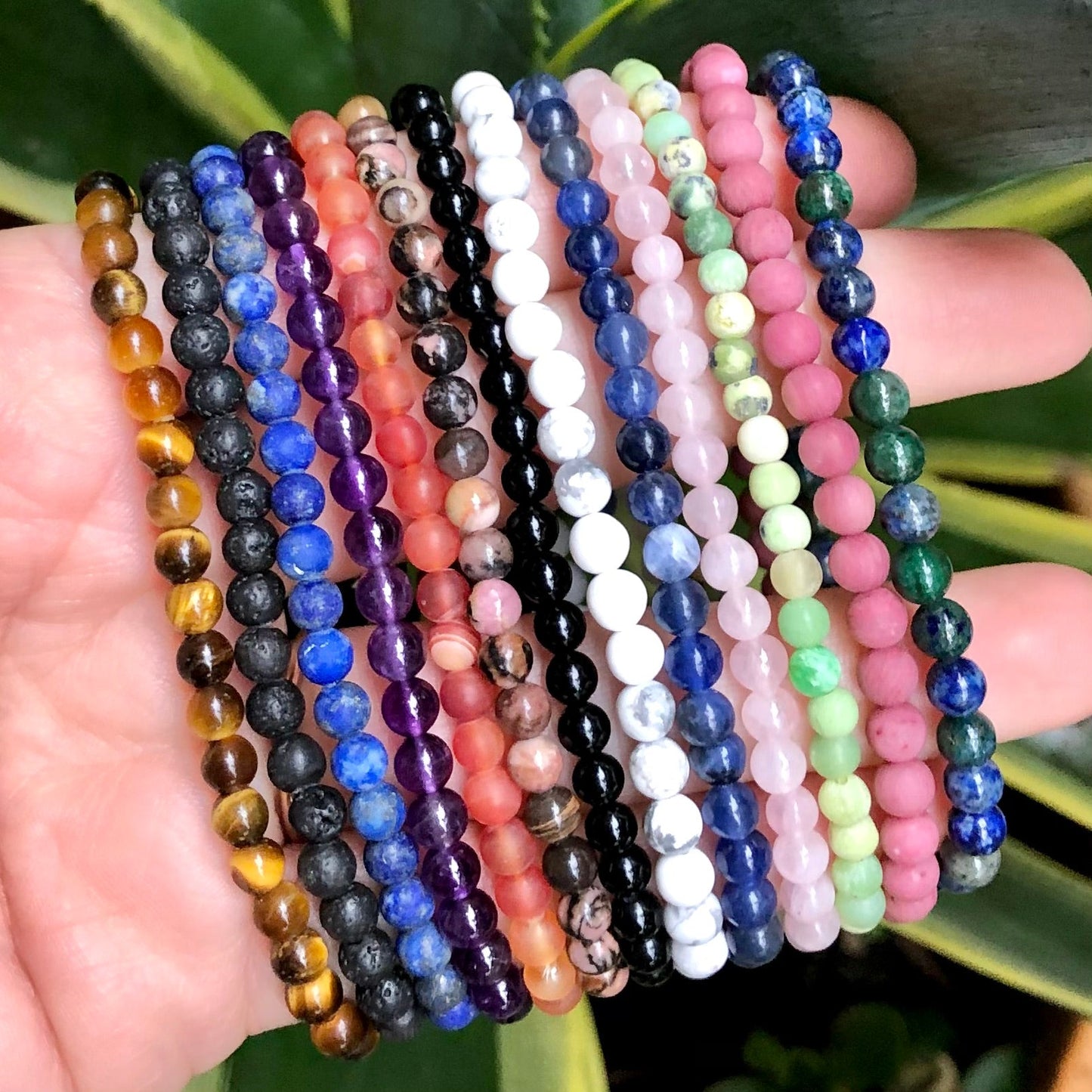 Black Lava Stone Bracelet - Lithos Crystals