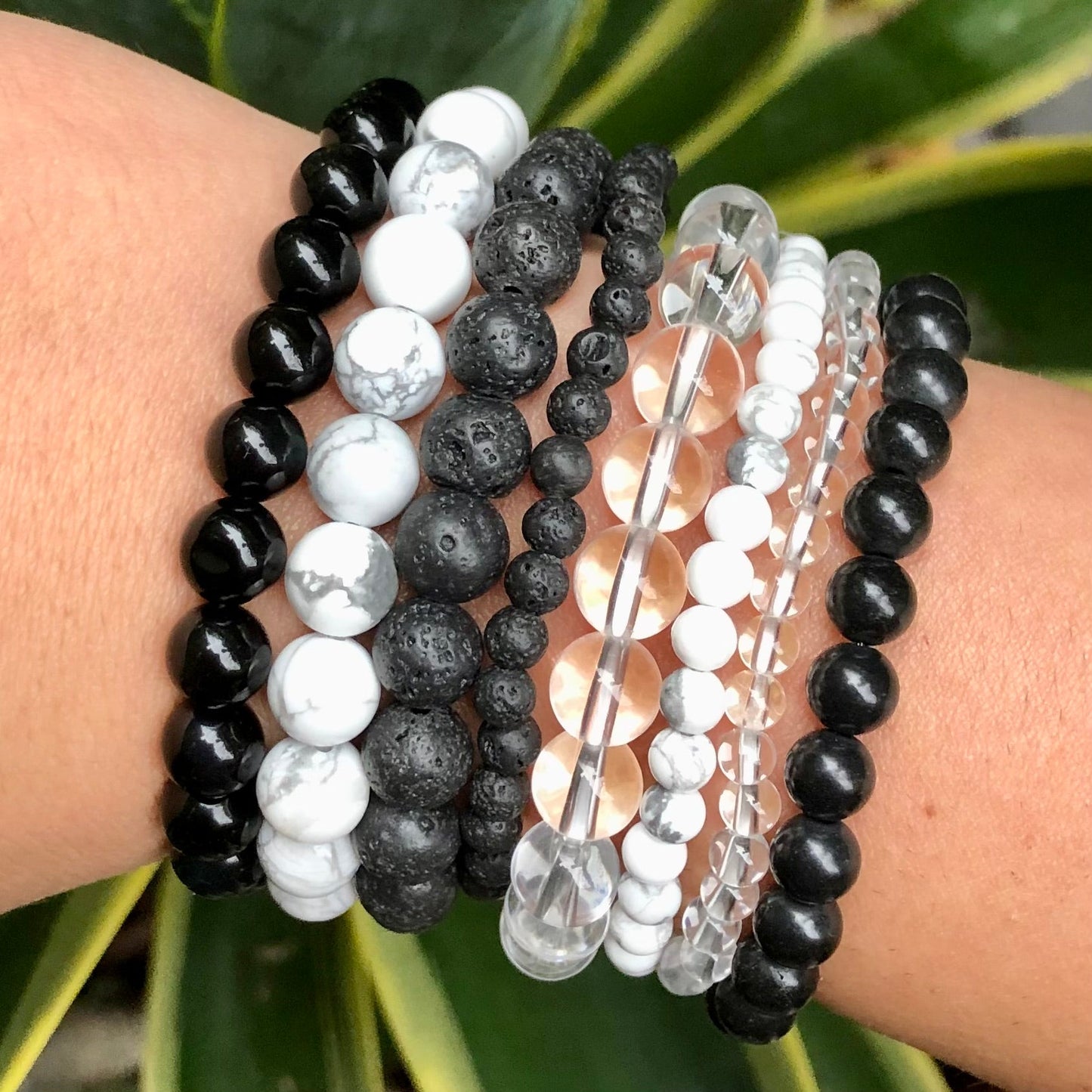 Black Lava Stone Bracelet - Lithos Crystals