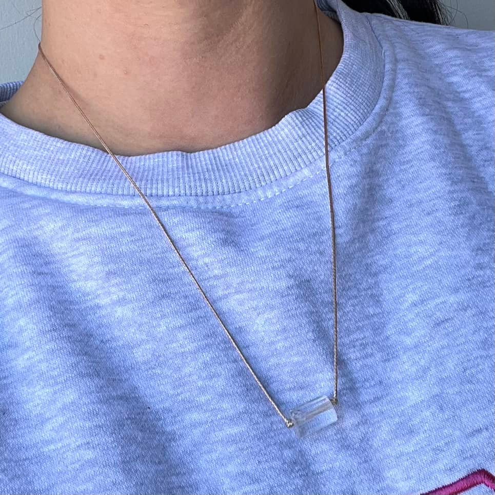 Clear Quartz Geo Pendant Necklace - Lithos Crystals