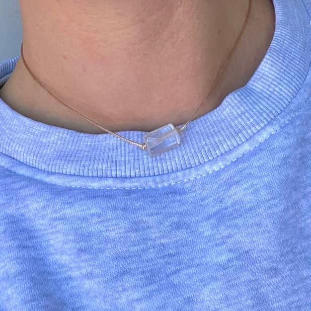 Clear Quartz Geo Pendant Necklace - Lithos Crystals