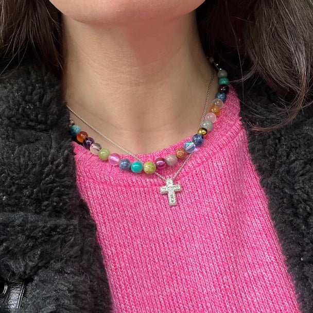 Crystal Mix Beaded Necklace - Lithos Crystals
