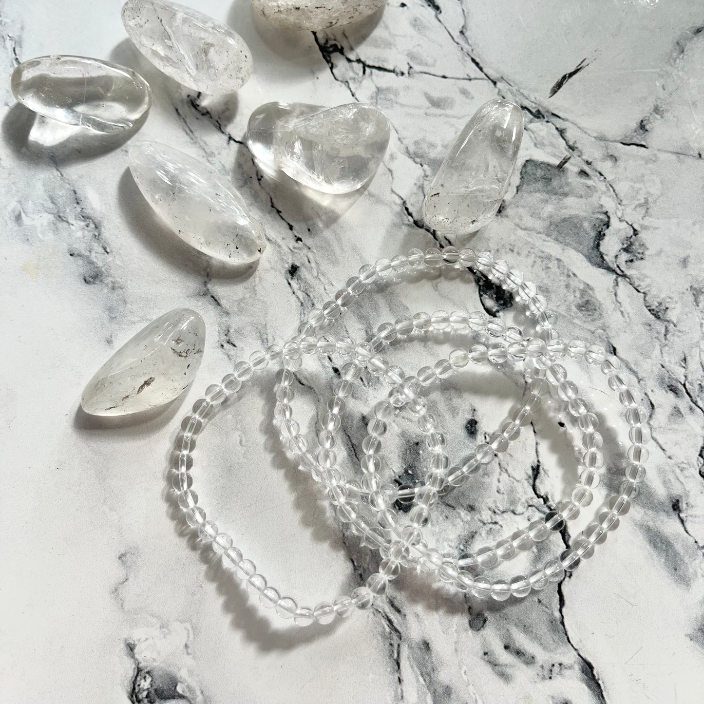Clear Quartz 4mm Beaded Bracelet - Master Healer