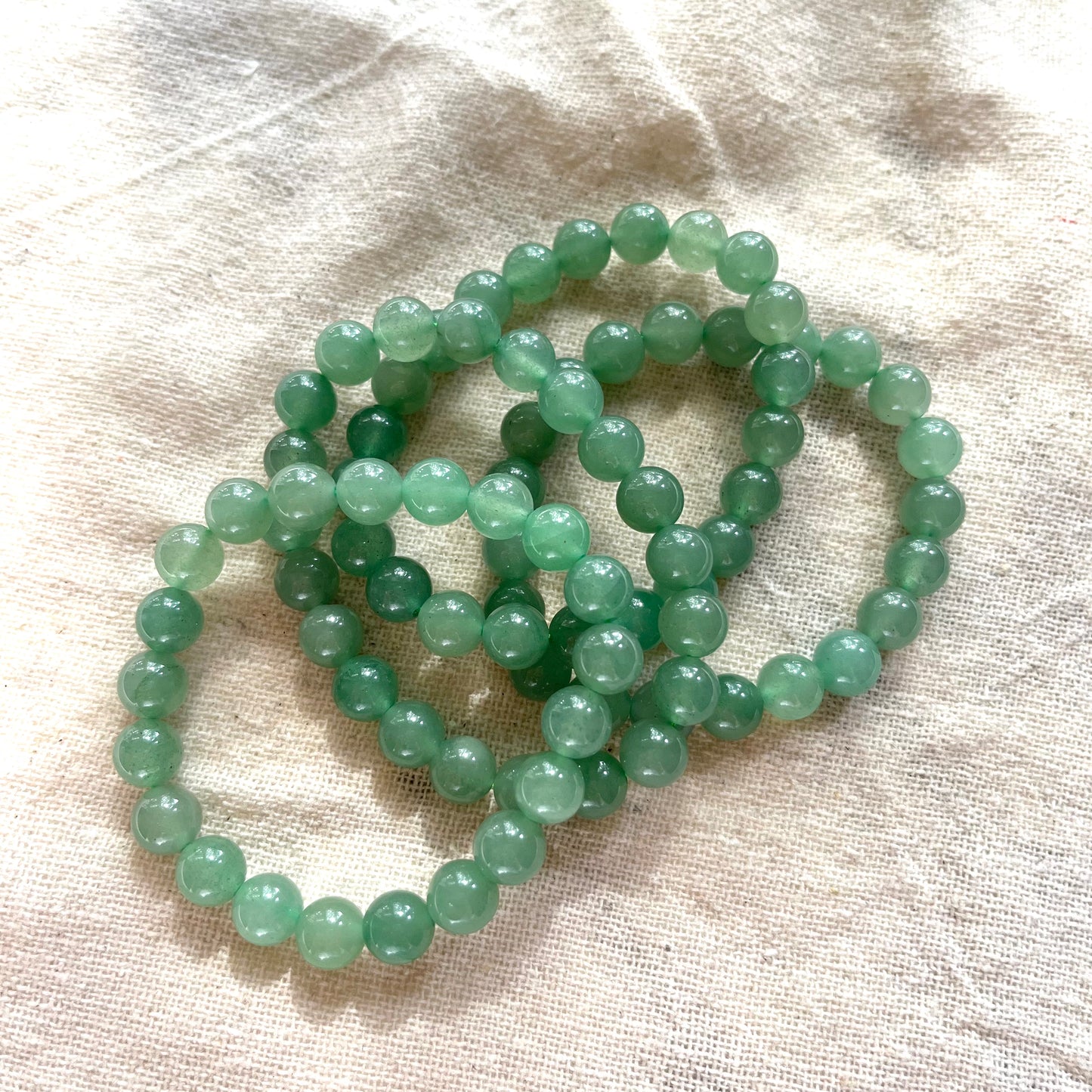 Green Aventurine 8mm Beaded Bracelet - Prosperity