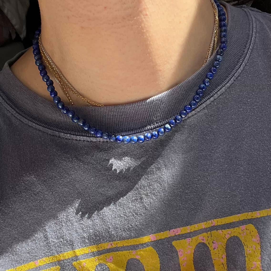 Lapis Lazuli Beaded Necklace - Lithos Crystals