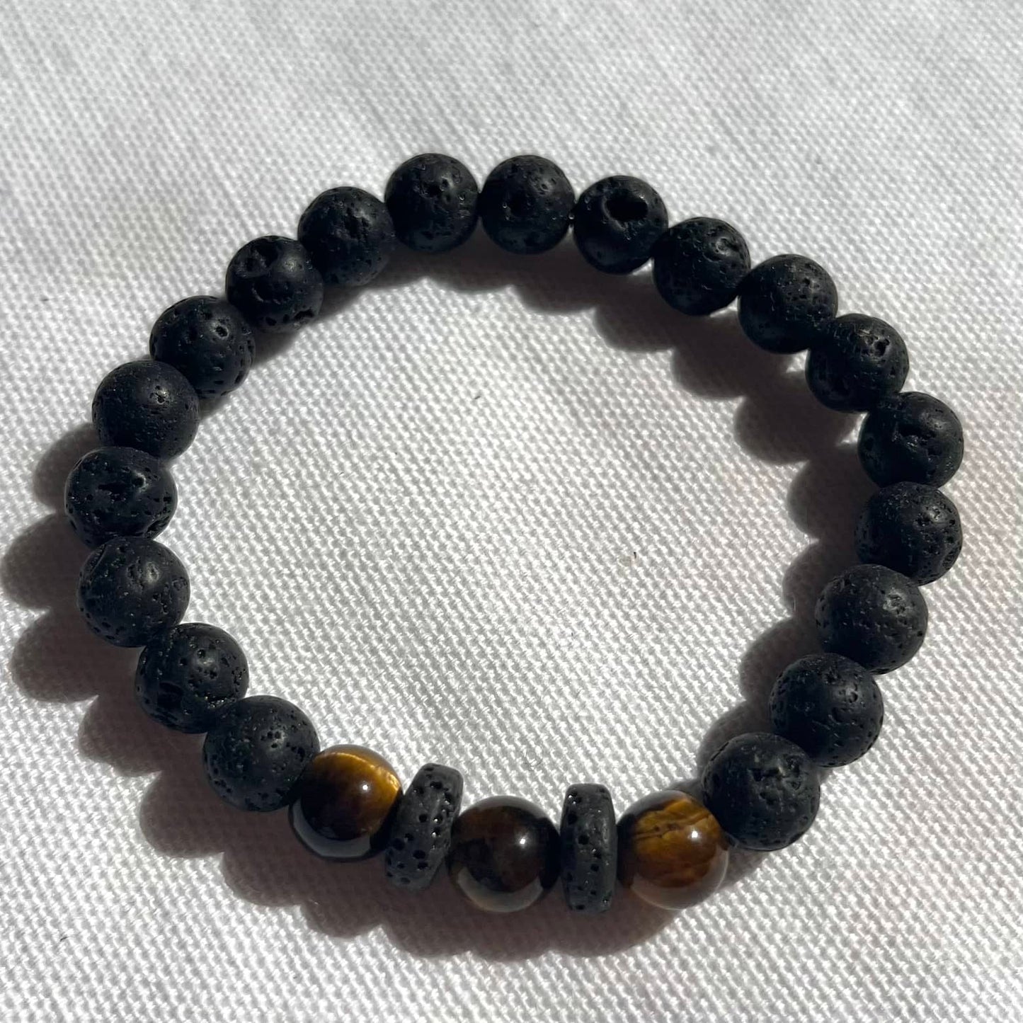 Lava Stone Tiger Eye Bracelet - Lithos Crystals
