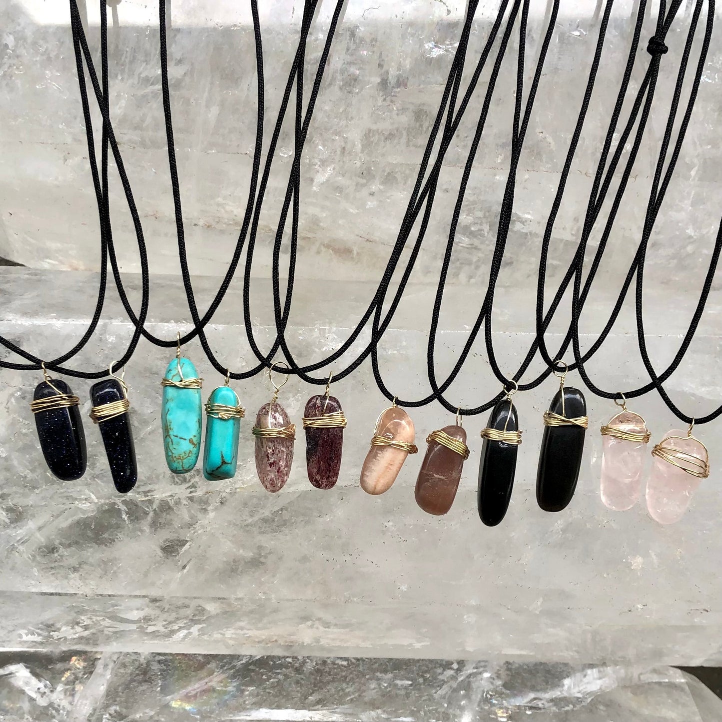 Obsidian Wire Wrap Pendant - Lithos Crystals
