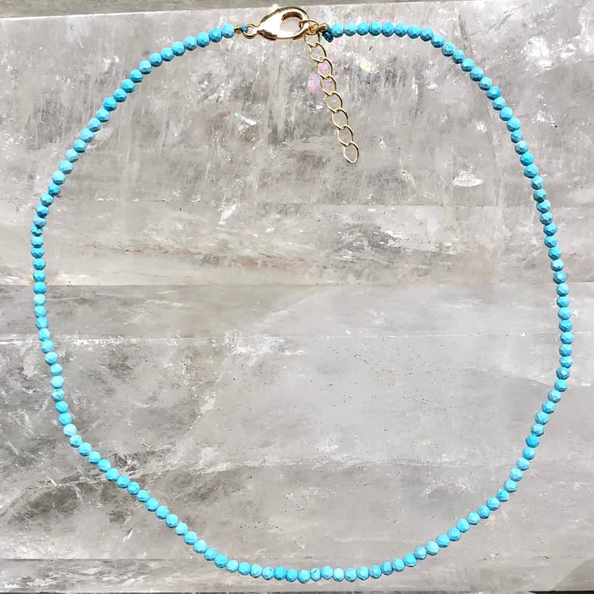 Turquoise Faceted Beaded Necklace - Lithos Crystals