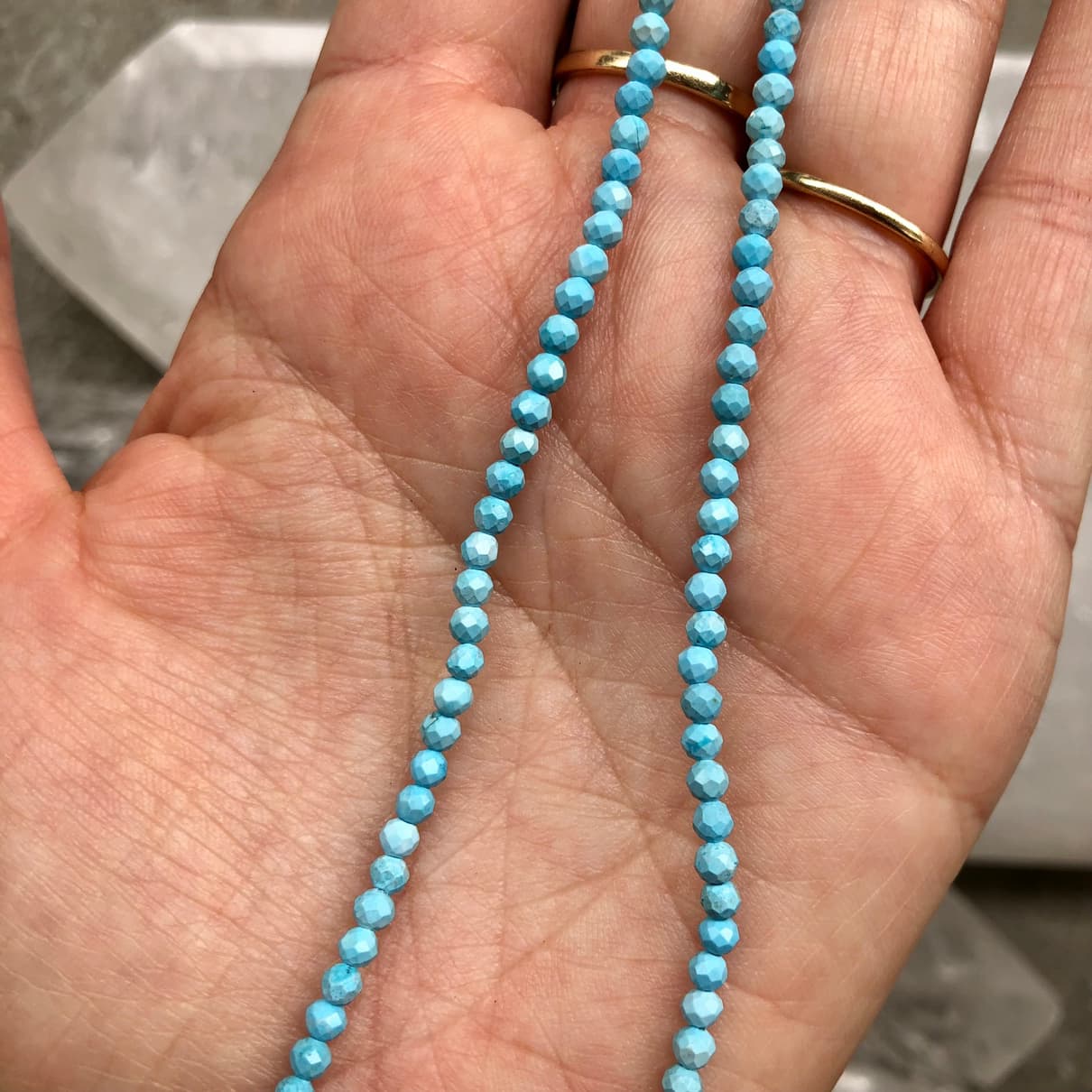 Turquoise Faceted Beaded Necklace - Lithos Crystals