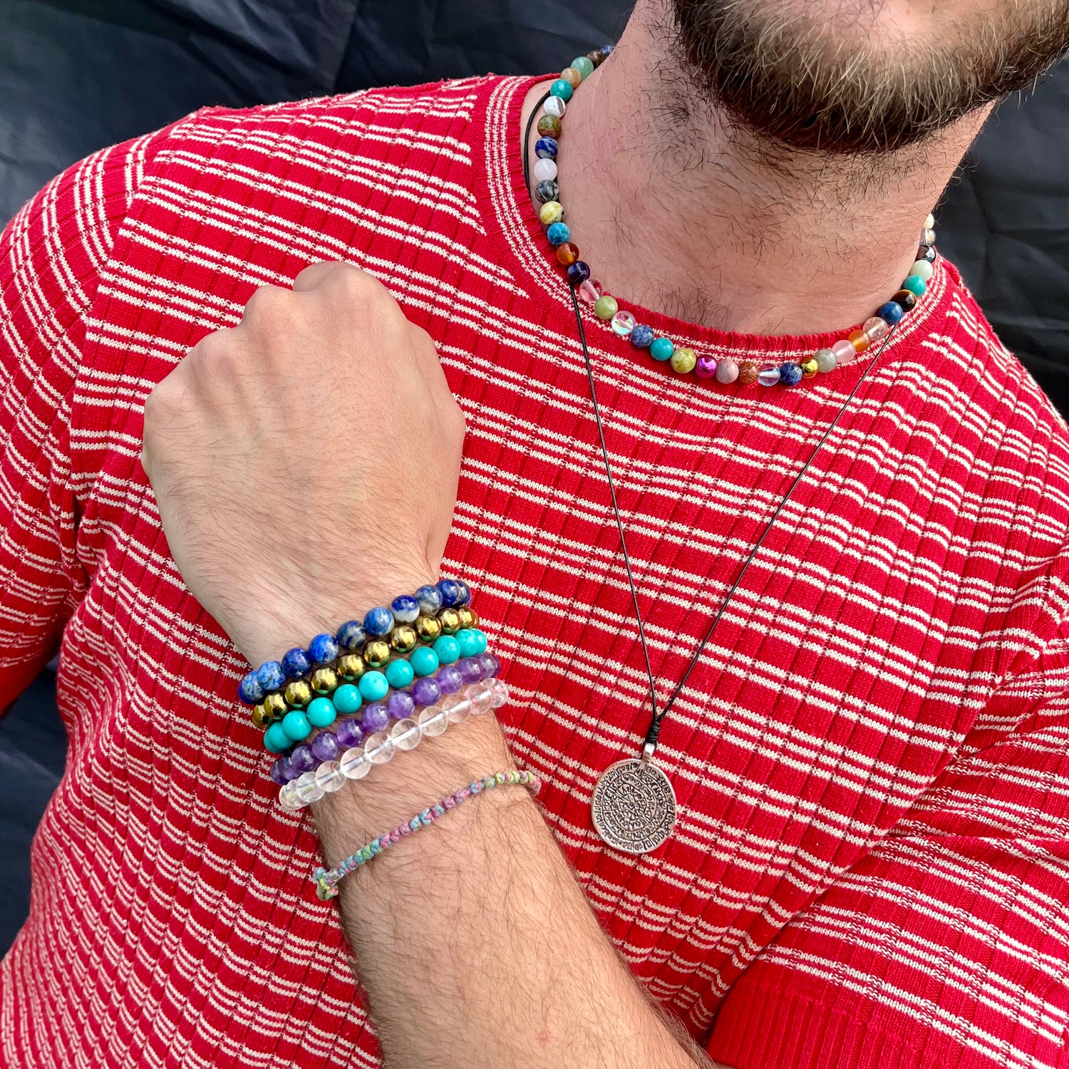 Men’s Jewellery - Crystal bracelets for men - crystal pendants for men