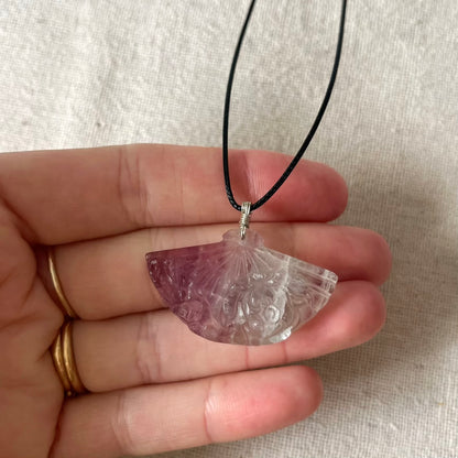 Fluorite Fan Pendant - ONE OF A KIND