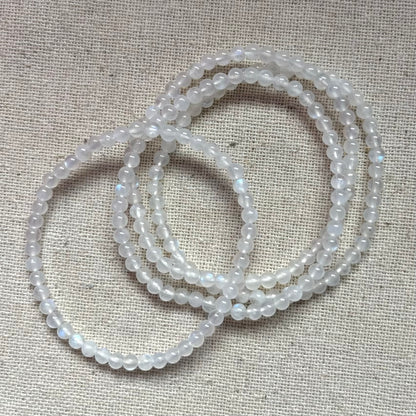 Moonstone 4mm Beaded Bracelet - Intuition