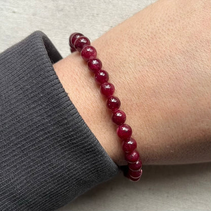 Ruby 6mm Beaded Bracelet - Passion