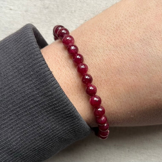 Ruby 6mm Beaded Bracelet - Passion
