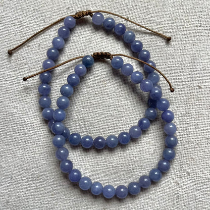 Tanzanite 6mm Cord Bracelet - Higher Conciousness