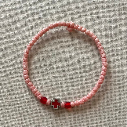 Komboskini Cross Bracelet - Pink