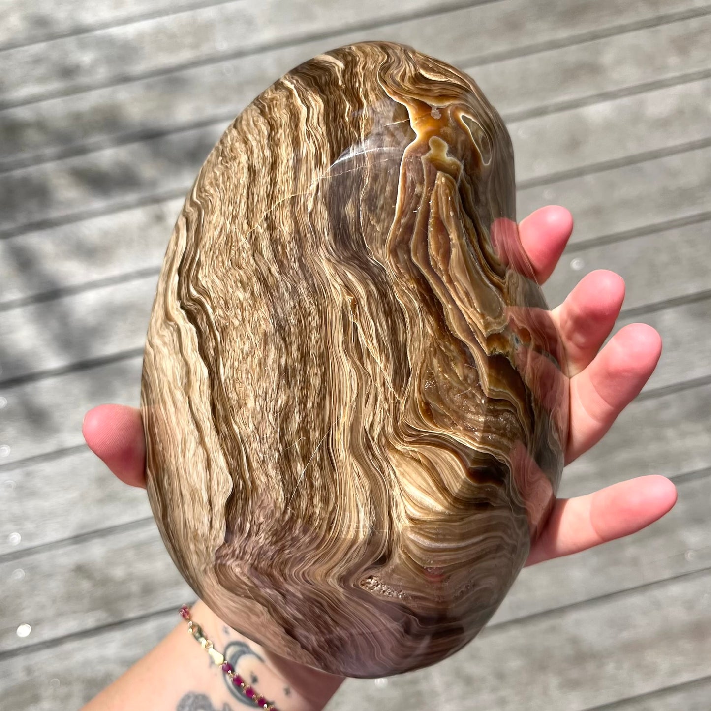 Chocolate Calcite Large Crystal Bowl - Grounding, Healing, Confidence