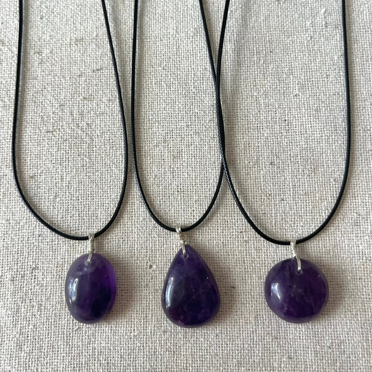 Amethyst Cabochon Pendant - ONE OF A KIND