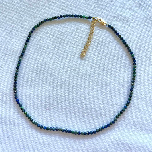 Malachite Lapis Facet Beaded Necklace