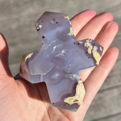 Agate Medium Cross Crystal - Grounding, Harmonising, Protective