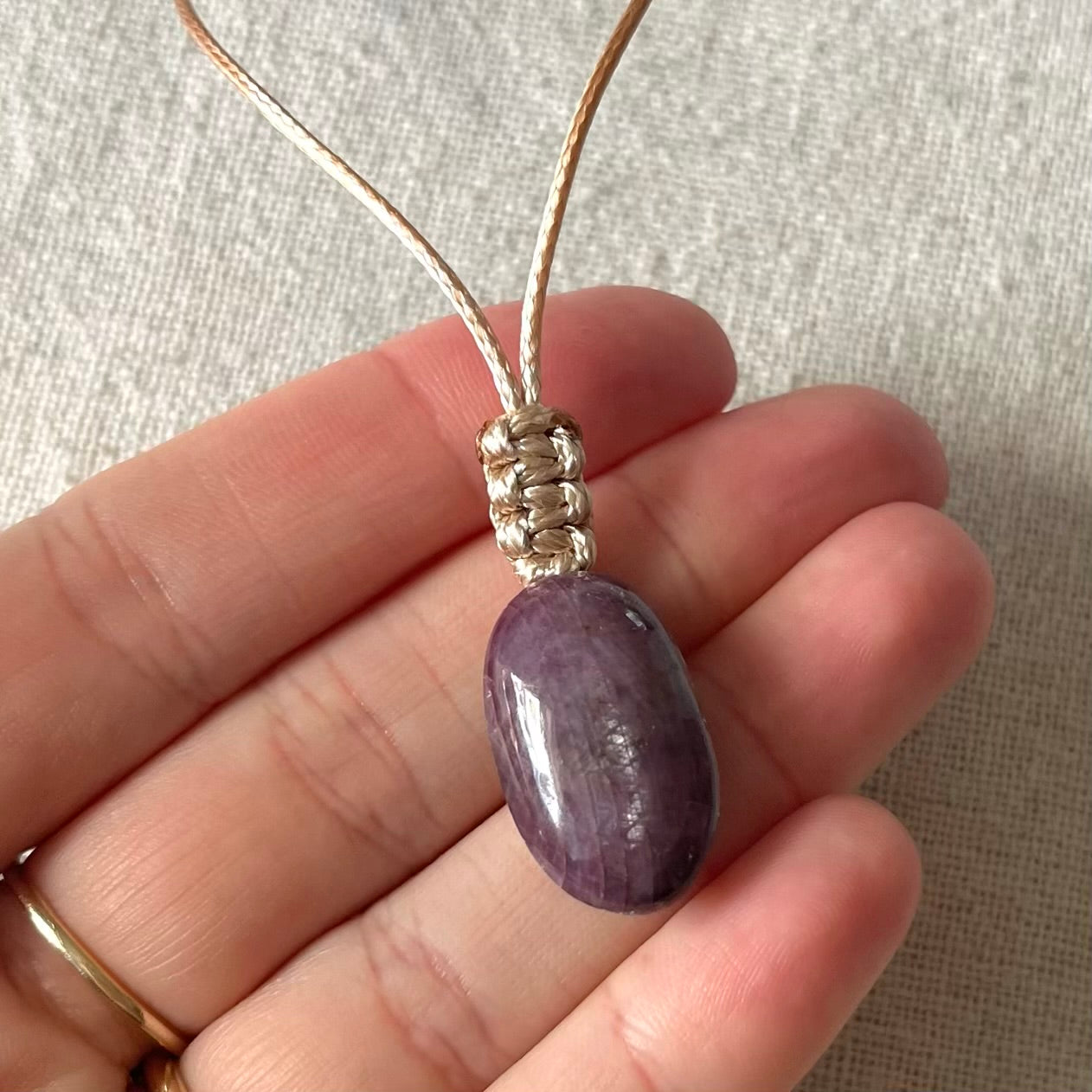 Ruby Woven Oval Pendant #2 - ONE OF A KIND
