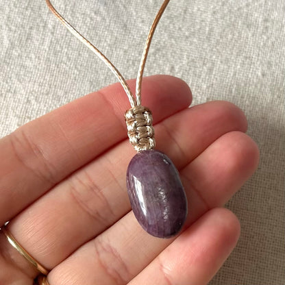 Ruby Woven Oval Pendant #2 - ONE OF A KIND