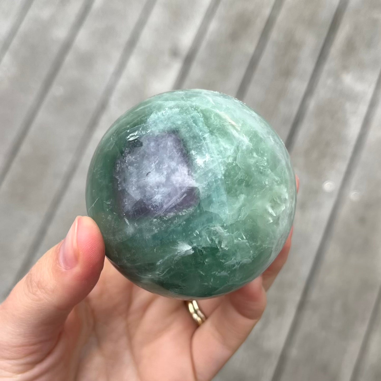 Fluorite Medium Sphere Crystal - Calm, Cleansing, Harmony