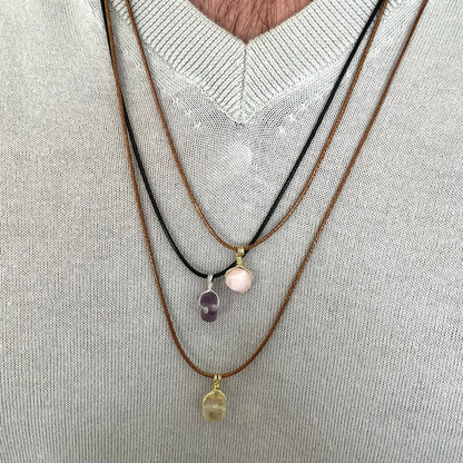 Mini Geo Pendant - Citrine