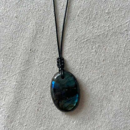 Labradorite Oval Small Pendant - ONE OF A KIND