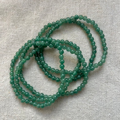 Green Aventurine 4mm Beaded Bracelet - Prosperity