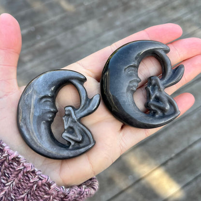 Silver Sheen Obsidian Fairy Moon Crystal - Clarity, Intuition
