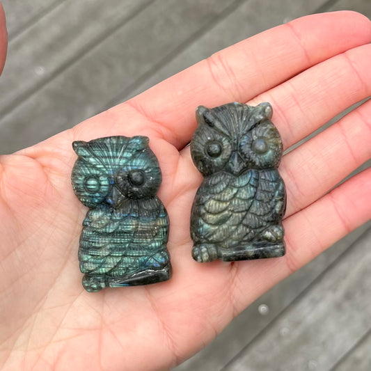Labradorite Owl Crystal - Protective, Mystical, Transformative