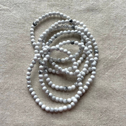 Howlite 4mm Beaded Bracelet - Patience