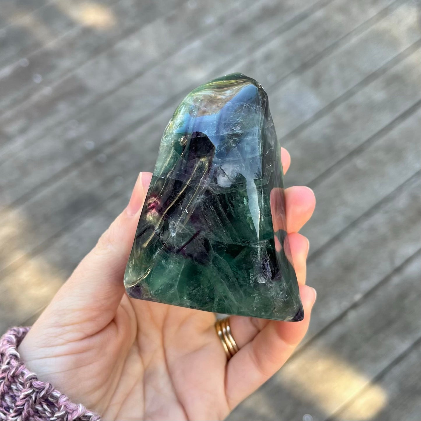 Fluorite Medium Flame Tower Crystal - Vibrant, Clarifying, Uplifting