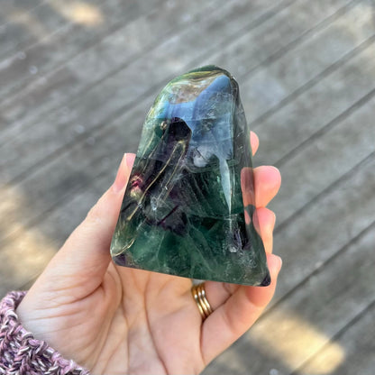 Fluorite Medium Flame Tower Crystal - Vibrant, Clarifying, Uplifting