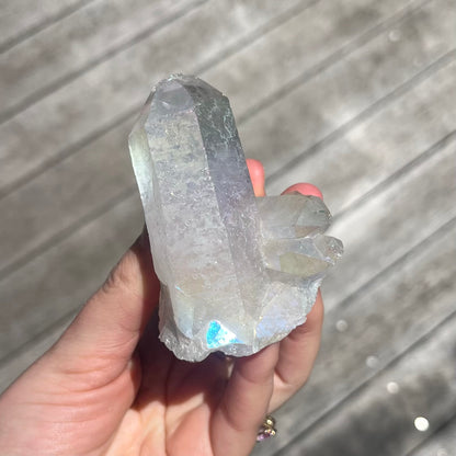 Angel Aura Quartz Small Raw Point Crystal - Ethereal, Uplifting, High-Vibe