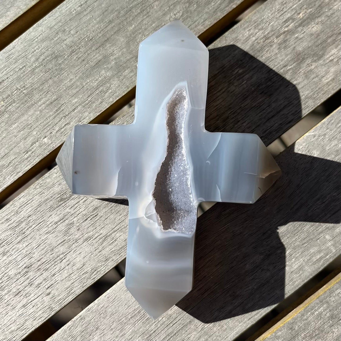 Agate XL Cross Crystal - Grounding, Harmonising, Protective